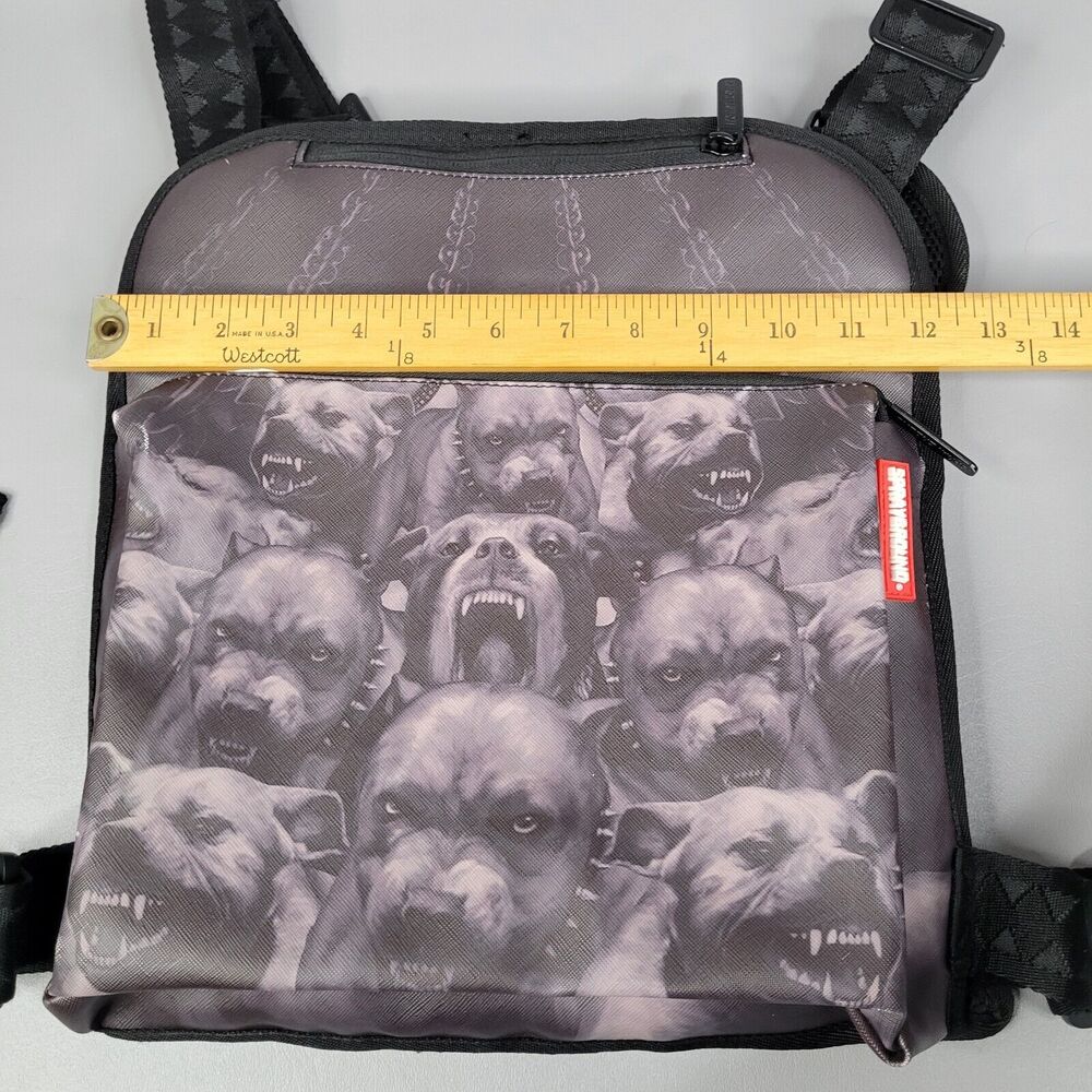 Sprayground Black and Gray Bulldog Backpack - Picture 16 of 16